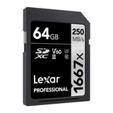 Lexar Professional 64GB 1667x UHS-II SDXC Memory Card (2-Pack)