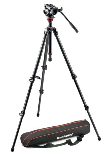 Manfrotto MVH-500AH Fluid Head with 755CX3 MagFibre Tripod (Open Box)