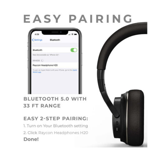 Raycon The Everyday Wireless Bluetooth Over Ear Headphones (Carbon Black)