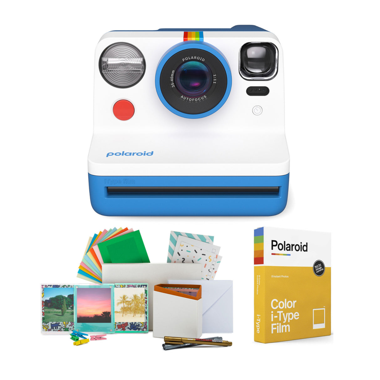 Polaroid NOW Instant Camera Generation 2 (Blue) w/Film Kit & Color Instant Film Bundle