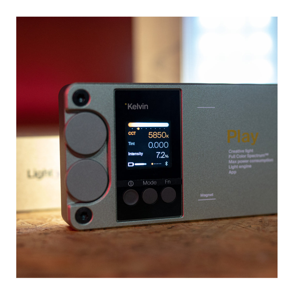 Kelvin Play Full Color Spectrum RGBACL 18W LED Panel Bluetooth Pocket Light with Built-in Battery