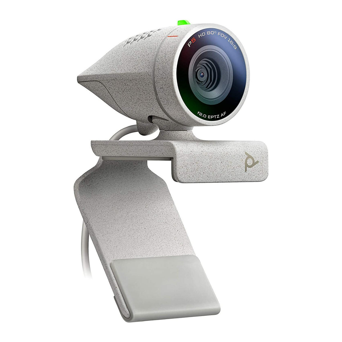 Poly Studio P5 Professional Full HD 1080p 2-Inch Webcam with Microphone and Tripod Mount (White)