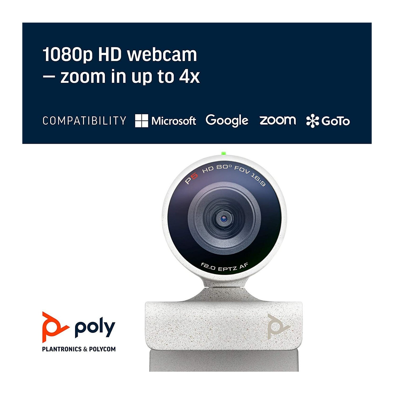 Poly Studio P5 Professional Full HD 1080p 2-Inch Webcam with