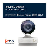 Poly Studio P5 Professional Full HD 1080p 2-Inch Webcam with Microphone and Tripod Mount (White)