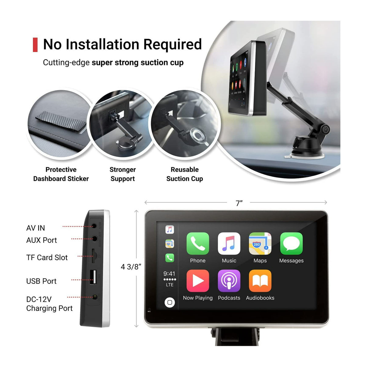 Car and Driver Intellidash 7-Inch IPS Touchscreen Bluetooth Multimedia Player (Open Box)