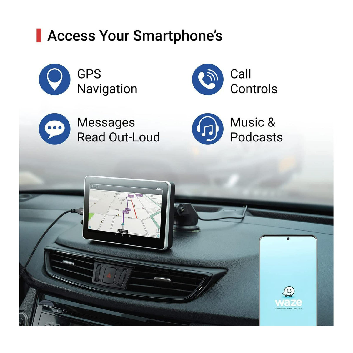 Car and Driver Intellidash 7-Inch IPS Touchscreen Bluetooth Multimedia Player (Open Box)