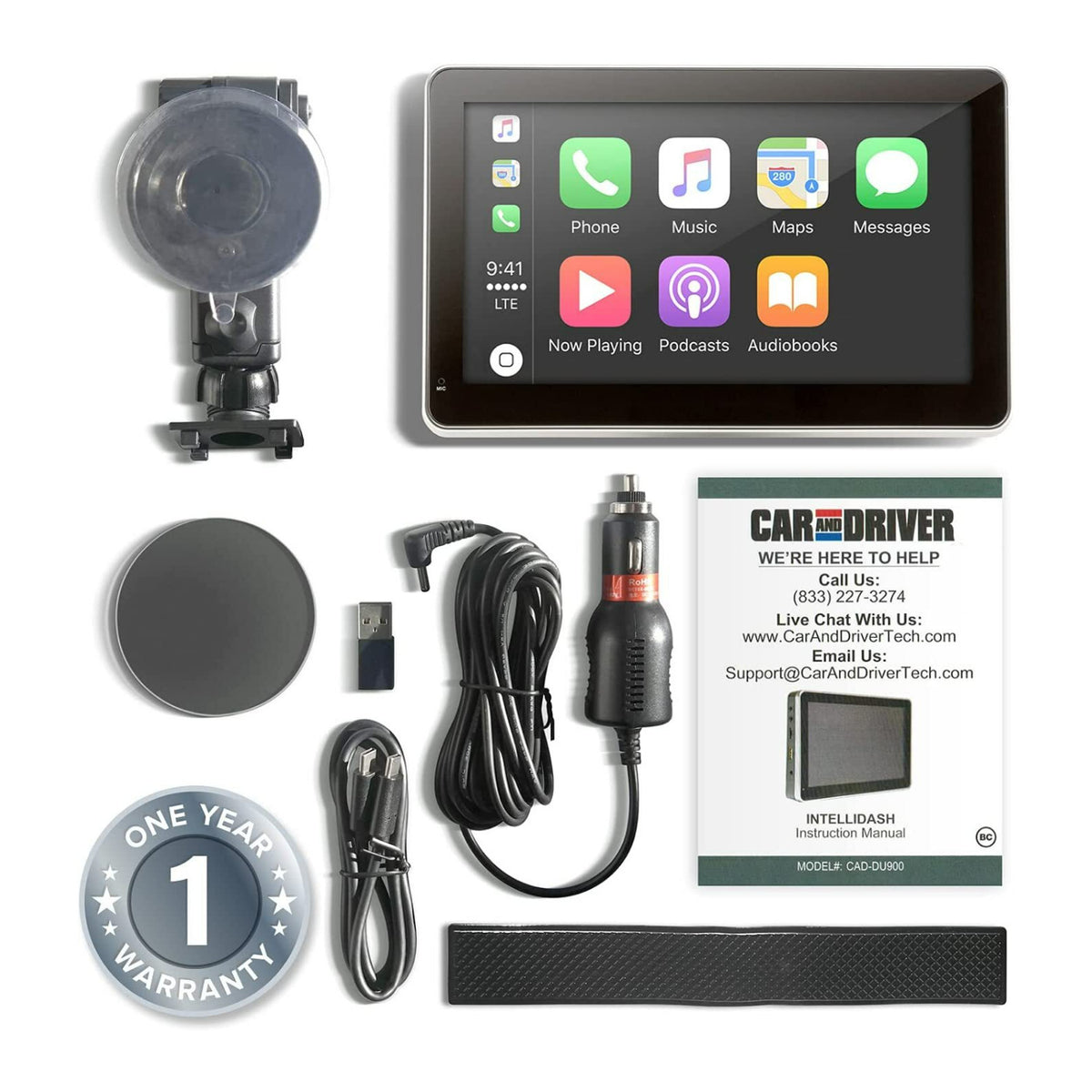 Car and Driver Intellidash 7-Inch IPS Touchscreen Bluetooth Multimedia Player (Open Box)