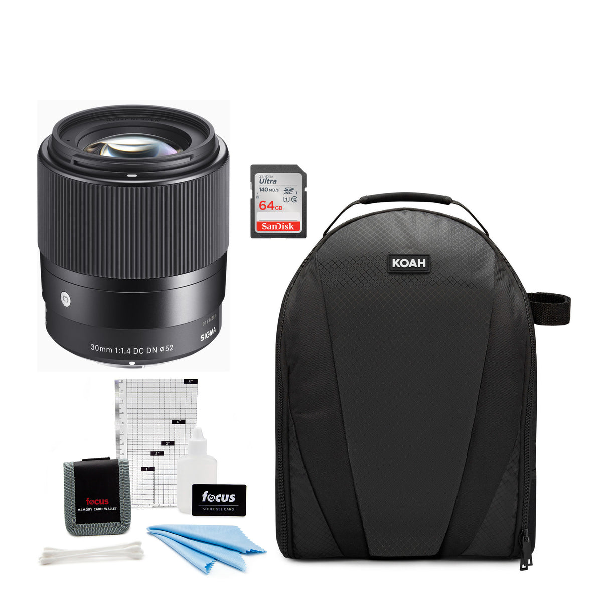 Sigma 30mm F1.4 DC DN Contemporary Lens for Nikon Z Mount with Lens Hood (Black)w/Memory Card Bundle