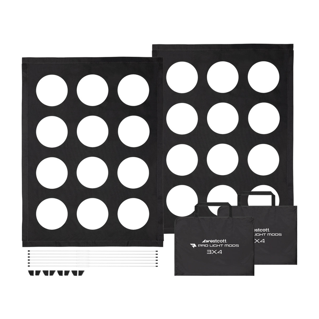 Westcott Pro Light Adjustable Corner System and Hook-And-Loop Tape Lining Mods 3 x 4 (2-Pack)