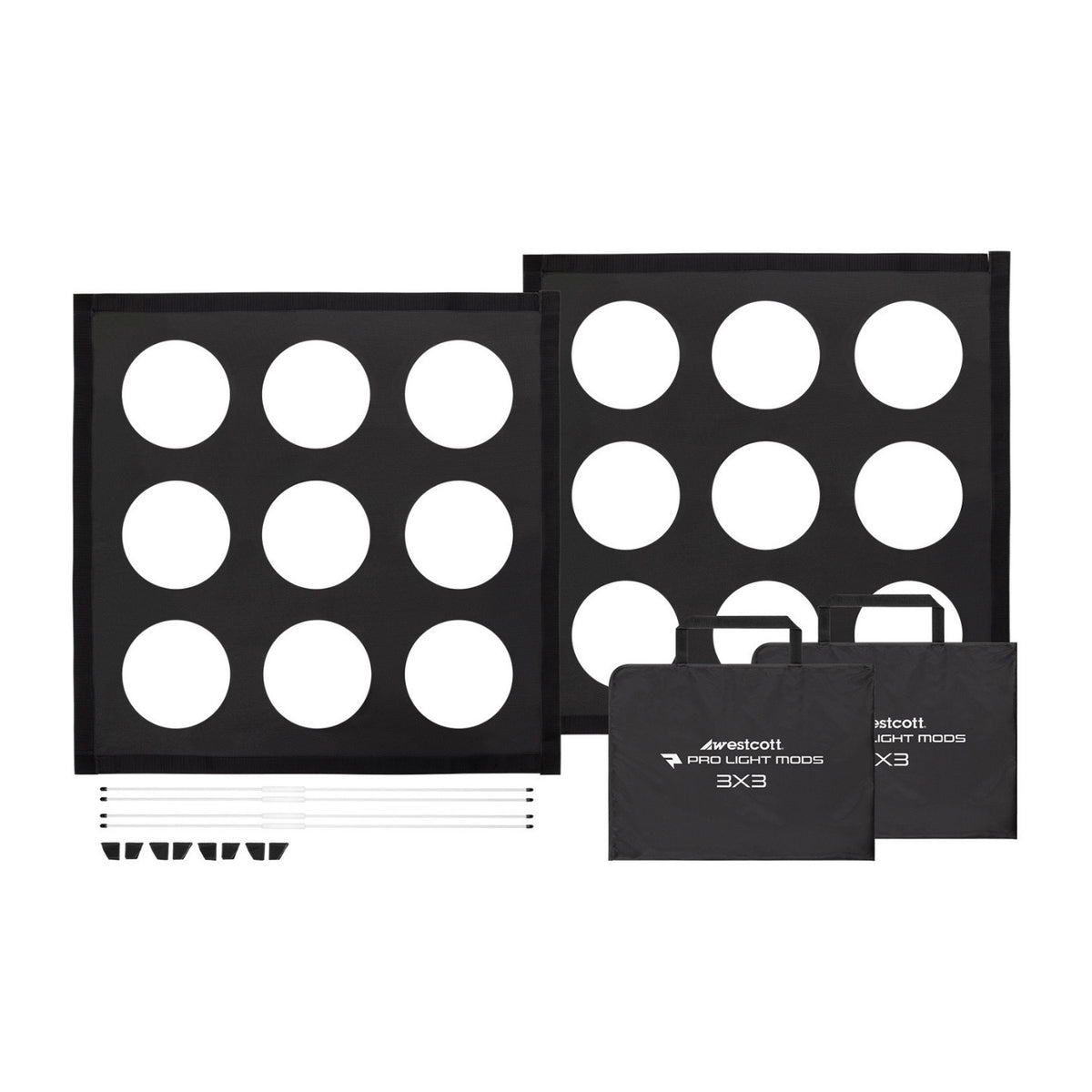 Westcott Pro Light Adjustable Corner System and Hook-And-Loop Tape Lining Mods 3 x 3 (2-Pack)