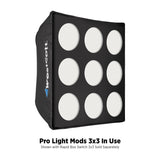 Westcott Pro Light Adjustable Corner System and Hook-And-Loop Tape Lining Mods 3 x 3 with Case