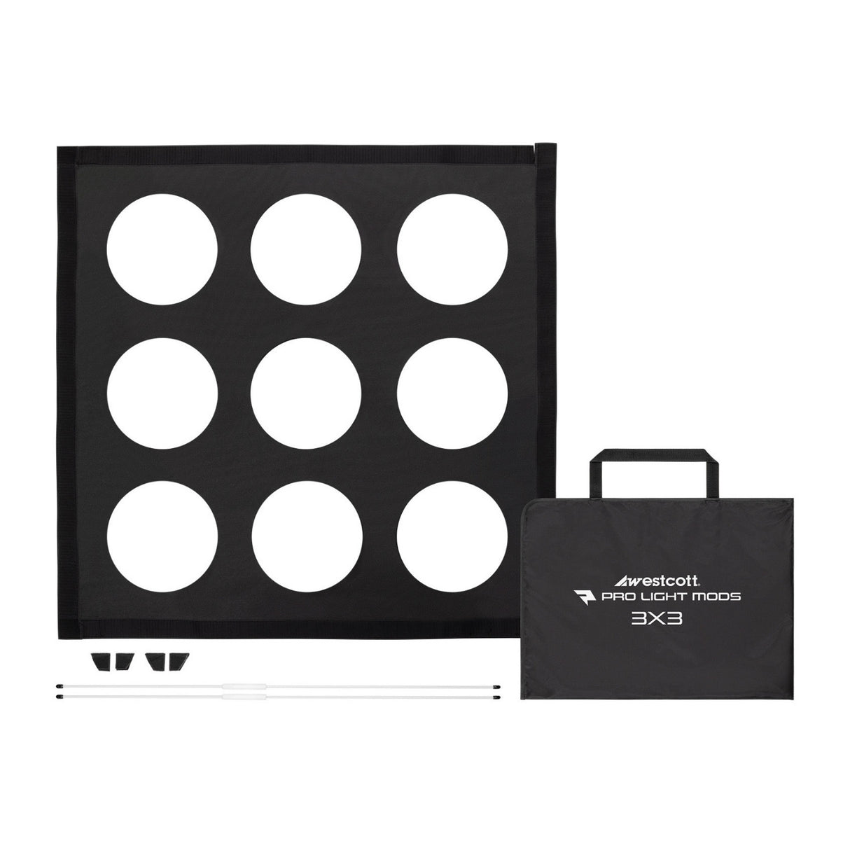 Westcott Pro Light Adjustable Corner System and Hook-And-Loop Tape Lining Mods 3 x 3 with Case