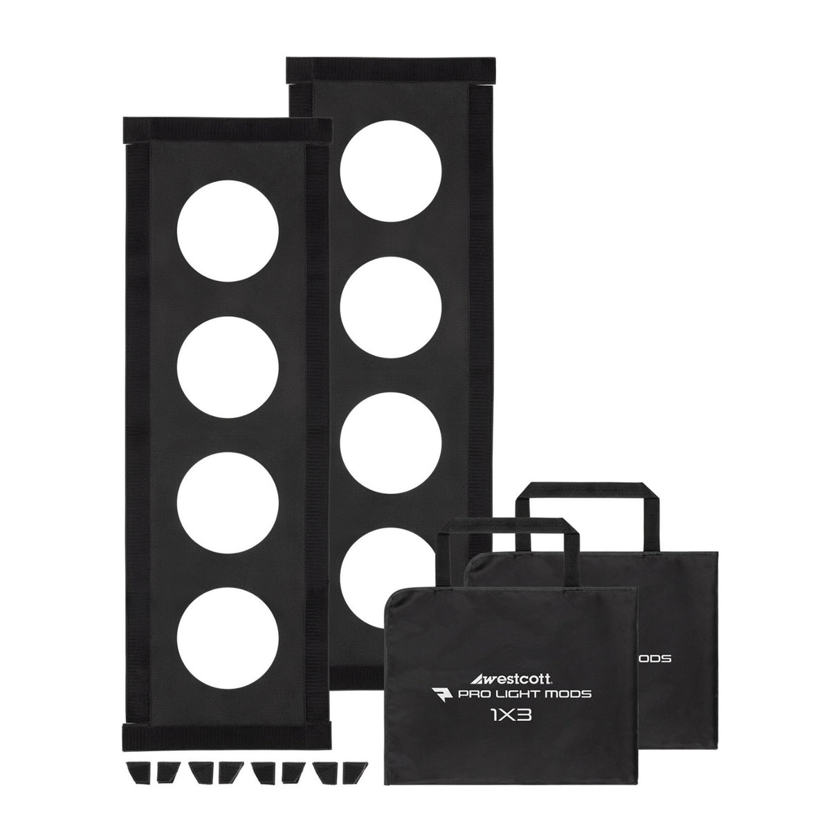 Westcott Pro Light Adjustable Corner System and 1.5-Inch Hook-And-Loop Lining Mods 1 x 3 (2-Pack)