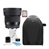 Sigma 56mm F1.4 DC DN Lens for Nikon Z Mount with Lens Hood (Black) w/Memory Card Bundle