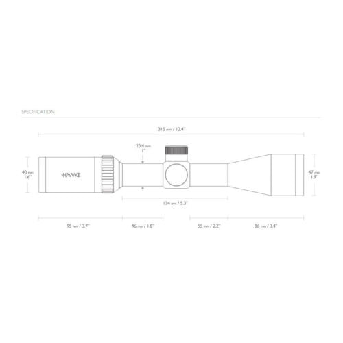 Hawke Sport Optics Vantage 3-9X40mm Mil Dot Riflescope (Black)