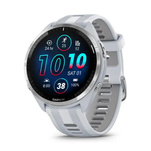 Garmin Forerunner 965 GPS 1.4-Inch Display Titanium Bezel Running Smartwatch(Whitestone/Powder Gray)