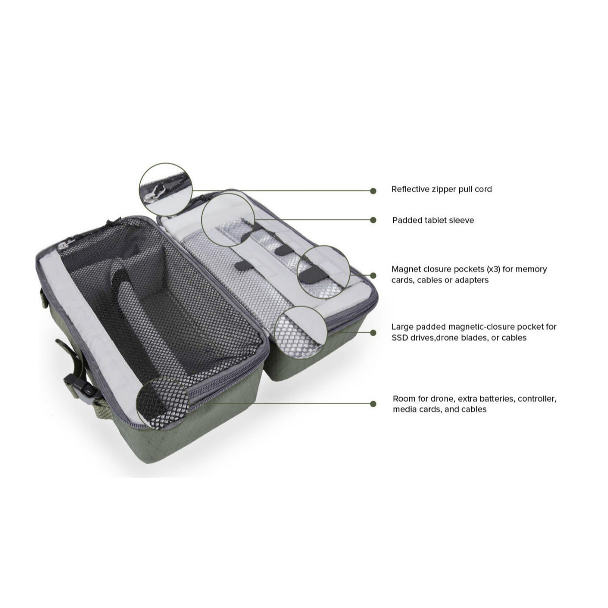 F-Stop DuraDiamond Weather Resistant Exterior and Padded Adjustable Dividers Large Drone Case
