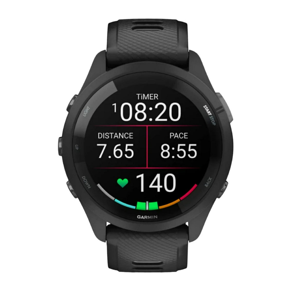 Garmin Forerunner 265 GPS Running Smartwatch (Black) with Charger Stand and Port Protection Plugs