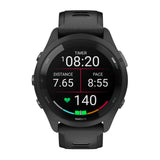 Garmin Forerunner 265 GPS Running Smartwatch (Black) with Charger Stand and Port Protection Plugs