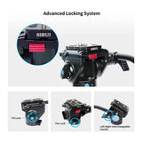 Sirui ST124 VA-5 Carbon Fiber 4 Legs Waterproof 62.2-Inch Travel Tripod with Fluid Video Head