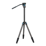 Sirui ST124 VA-5 Carbon Fiber 4 Legs Waterproof 62.2-Inch Travel Tripod with Fluid Video Head