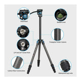 Sirui ST124 VA-5 Carbon Fiber 4 Legs Waterproof 62.2-Inch Travel Tripod with Fluid Video Head