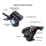 Sirui ST124 VA-5 Carbon Fiber 4 Legs Waterproof 62.2-Inch Travel Tripod with Fluid Video Head