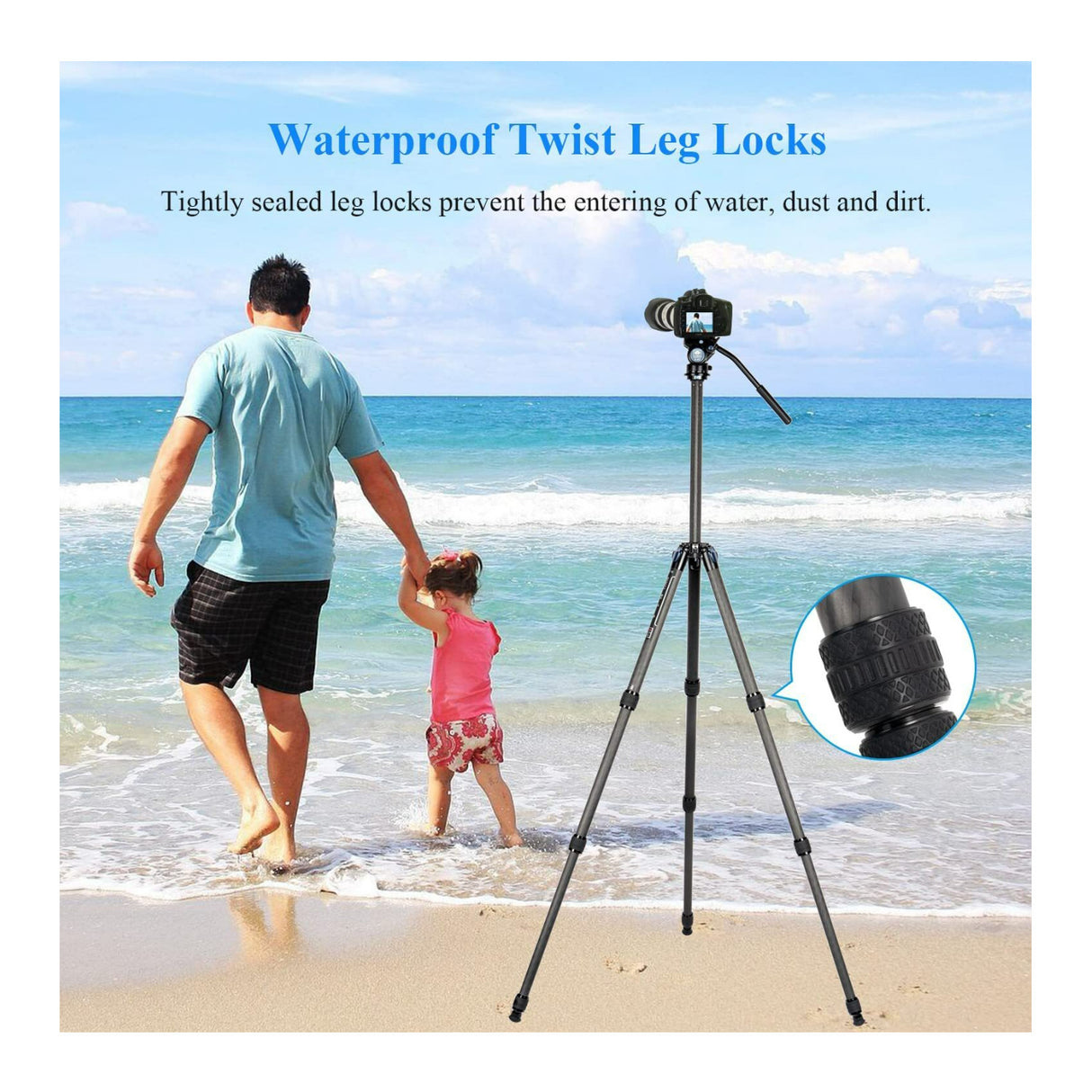 Sirui ST224 VA-5 Carbon Fiber 4 Leg Waterproof Dustproof 72-Inch Travel Tripod with Fluid Video Head