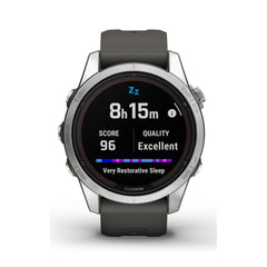 Garmin fenix 7S Pro Solar Multisport GPS Smartwatch (Silver with Graphite Band)