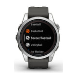 Garmin fenix 7S Pro Solar Multisport GPS Smartwatch (Silver with Graphite Band)