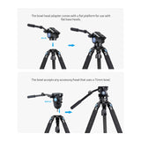Sirui 59-Inch 4 Section 55 Pound Capacity Strong and Study Carbon Fiber Tripod for Wildlife Shooting