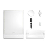 Glamcor RIKI LOVES RIKI RIKI TALL 20 x 28-Inch Vanity Mirror with Dual Voltage and Clip (White)
