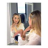 Glamcor RIKI LOVES RIKI RIKI TALL 20 x 28-Inch Vanity Mirror with Dual Voltage and Clip (White)