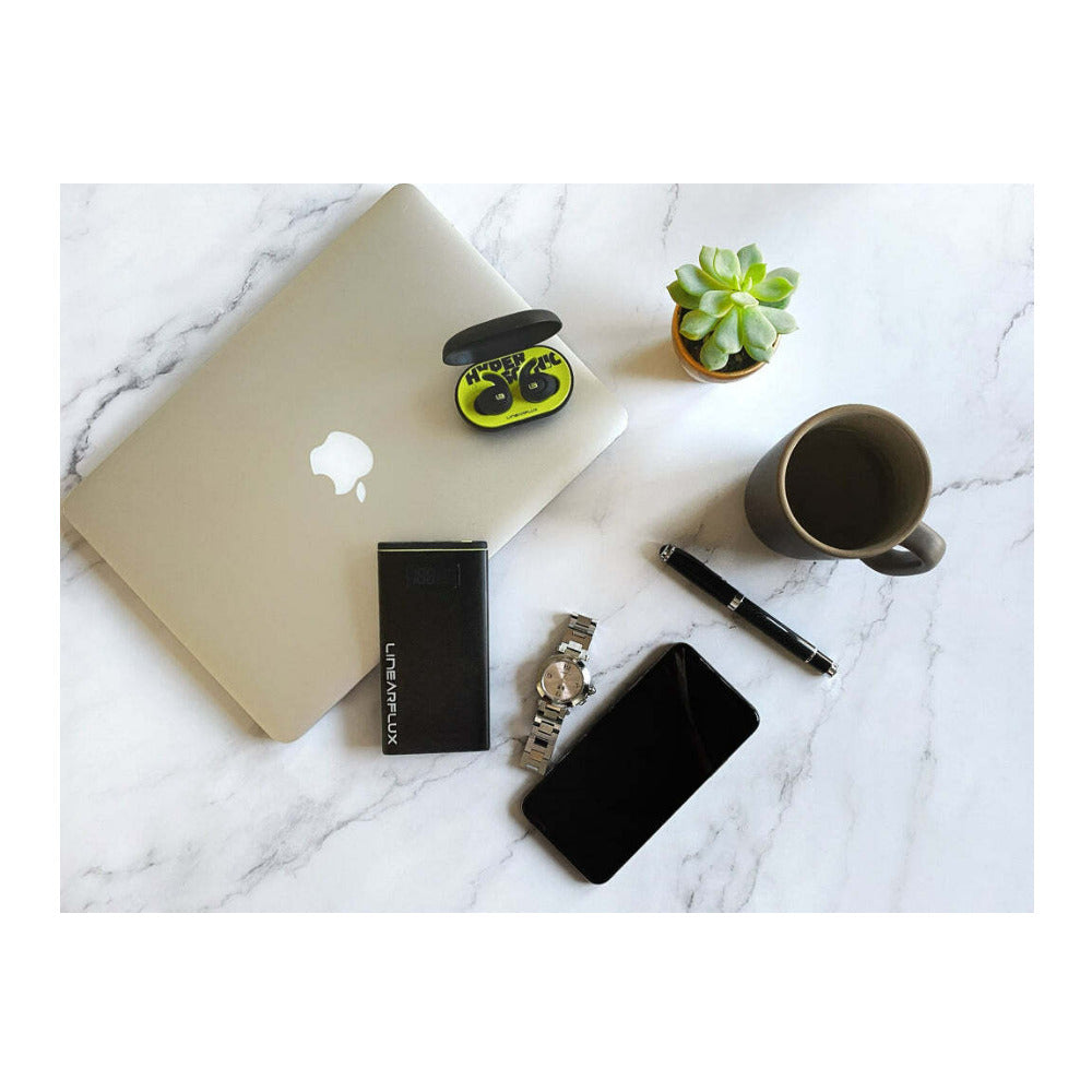 Linearflux Hyperdigital Ultra Series 11,000mAh, Fast Charging and Lightweight Charger (Black)