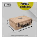 Koah Weatherproof Hard Case with Customizable Foam (18 x 14 x 7 Inch) - Tan (Open Box)