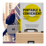 Koah Weatherproof Hard Case with Customizable Foam (18 x 14 x 7 Inch) - Tan (Open Box)