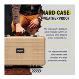 Koah Weatherproof Wheeled Hard Case with Customizable Foam (22 x 14 x 9 Inch) - Tan