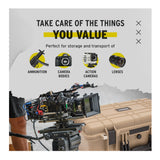 Koah Weatherproof Wheeled Hard Case with Customizable Foam (22 x 14 x 9 Inch) - Tan