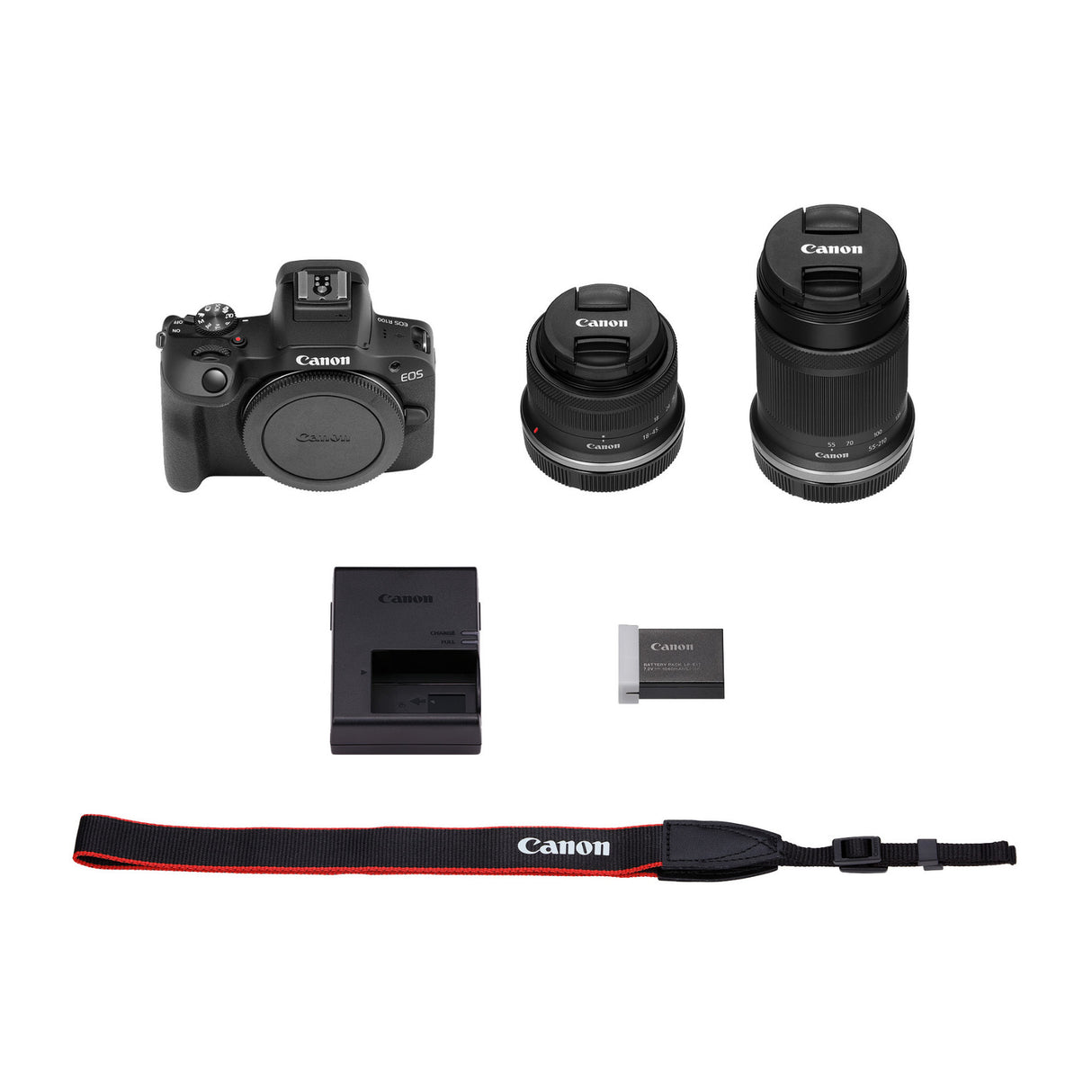 Canon EOS R100 Mirrorless Camera with 18-45mm and 55-210mm Lenses