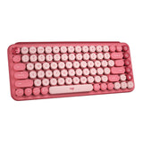 Logitech POP Keys Wireless Mechanical Keyboard with Emoji Keys Heartbreaker Rose w/Desk Mat