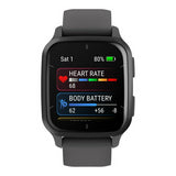 Garmin Venu Sq 2 Smartwatch (Slate Aluminum Bezel with Shadow Gray Case and Silicone Band)