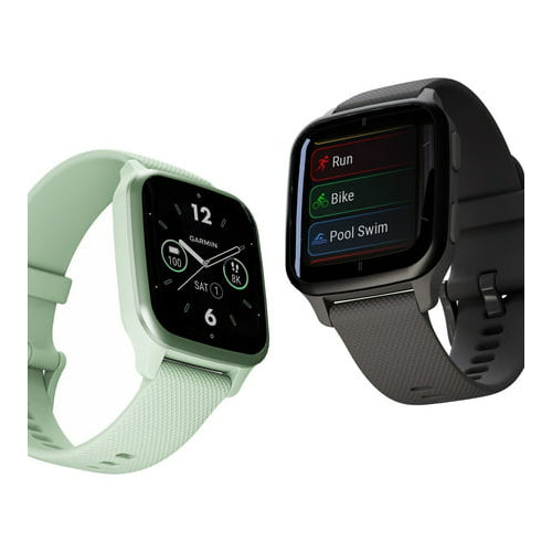 Garmin Venu Sq 2 Smartwatch (Slate Aluminum Bezel with Shadow Gray Case and Silicone Band)