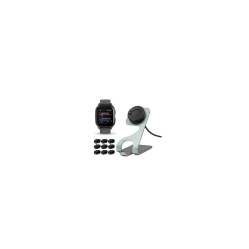 Garmin Venu Sq 2 Smartwatch (Slate) Bundle with Charger Stand Port Protector Plugs (x9)