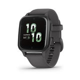 Garmin Venu Sq 2 Smartwatch (Slate) Bundle with Charger Stand Port Protector Plugs (x9)