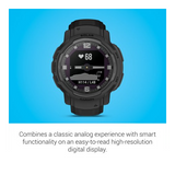 Garmin Instinct® Crossover Solar Tactical Edition Hybrid Smartwatch (Black)