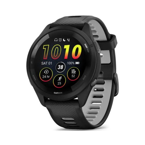 Garmin Forerunner 265 Black Bezel and Case Smartwatch with Silicone Straps (Black/Powder Gray)
