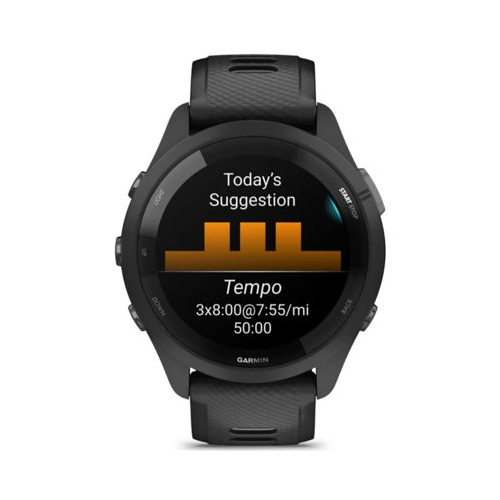Garmin Forerunner 265 Black Bezel and Case Smartwatch with Silicone Straps (Black/Powder Gray)