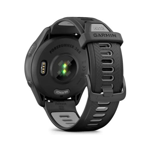 Garmin Forerunner 265 Black Bezel and Case Smartwatch with Silicone Straps (Black/Powder Gray)