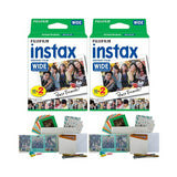 Fujifilm instax Wide Instant Film Twin Pack (40 Exposures) Bundle with PhotoBox and Acrylic Frames