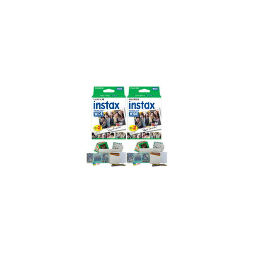 Fujifilm instax Wide Instant Film Twin Pack (40 Exposures) Bundle with PhotoBox and Acrylic Frames